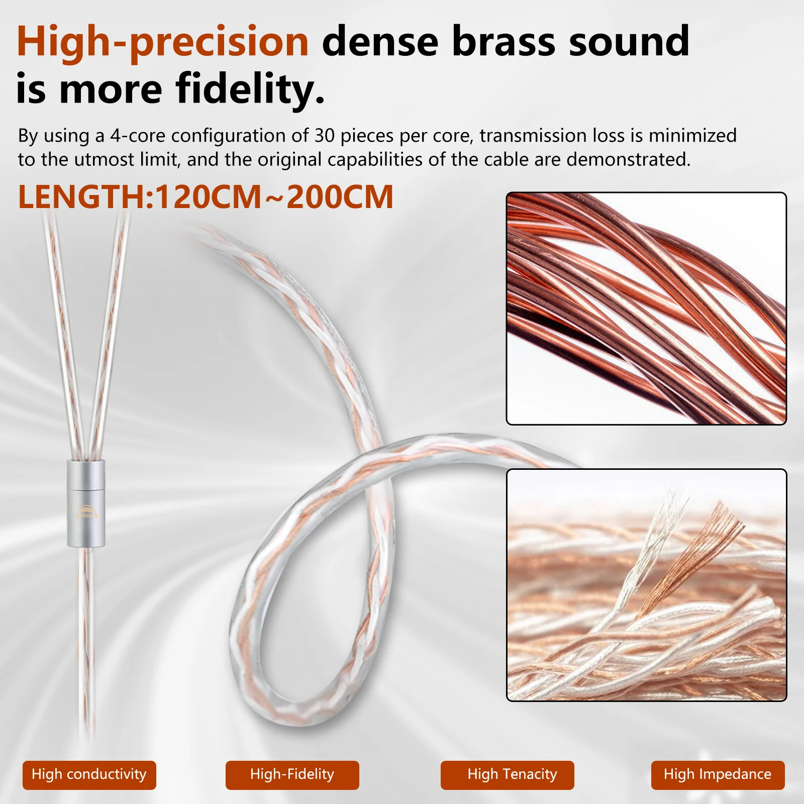 OKCSC IE40PRO Стандартный сбалансированный кабель для наушников для SENNHEISER IE40PRO 2,5 мм/3,5 мм/4,4 мм/штекер Type-c, 4-жильный посеребренный кабель