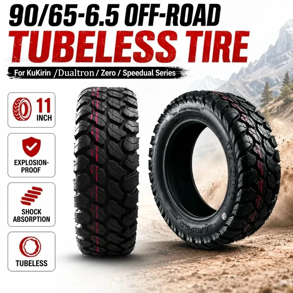 90/65-6.5 Off-road Vacuum Tire for KuKirin /Dualtr/Zero/Speedual Series E-Scooter 11 Inch