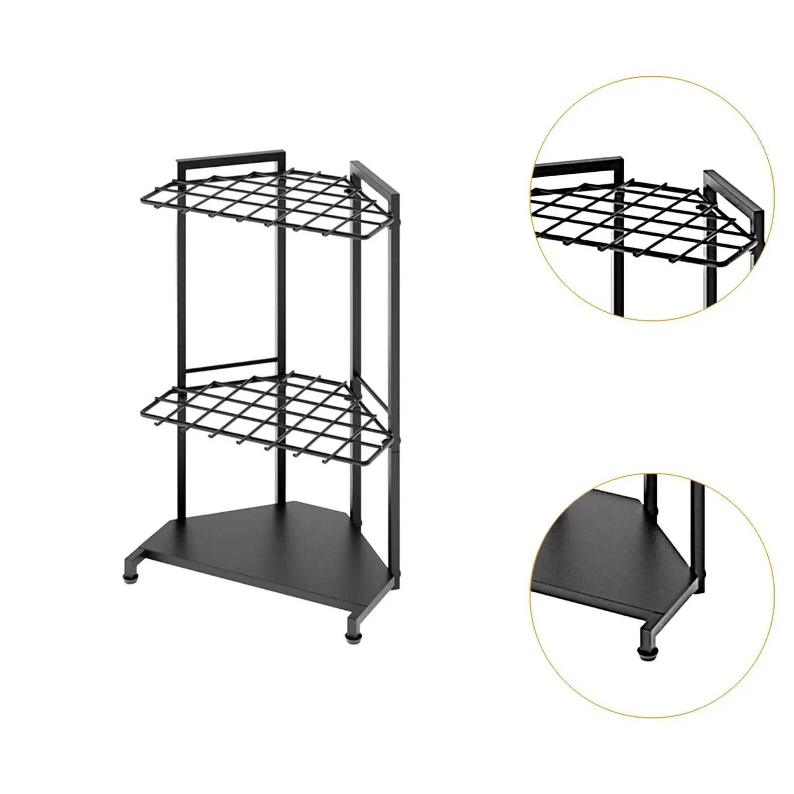 Garden Tool Organizer Yard Tools Rack 3 Tier Metal Garage Tools Storage Stand Heavy Duty for Brooms Lawn Indoors Rakes Garage