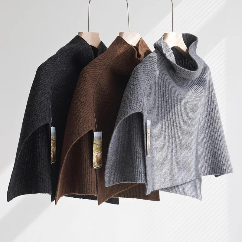 

Высокий вязаный свитер Ne, женский осенне-зимний внутренний свитер, базовый слой, дизайн, шило, капюшон Ne Top Thi, теплый