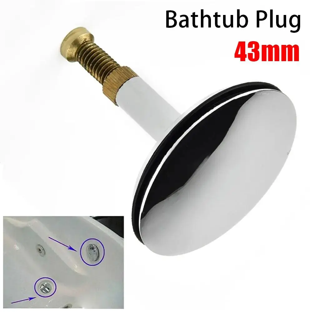 1Pcs Durable Pop Up Waste Stopper Bathtub Plug Brass Only Flat Seal Bath Stopper 43mm Adjustable Bathroom Tub Drain Filter