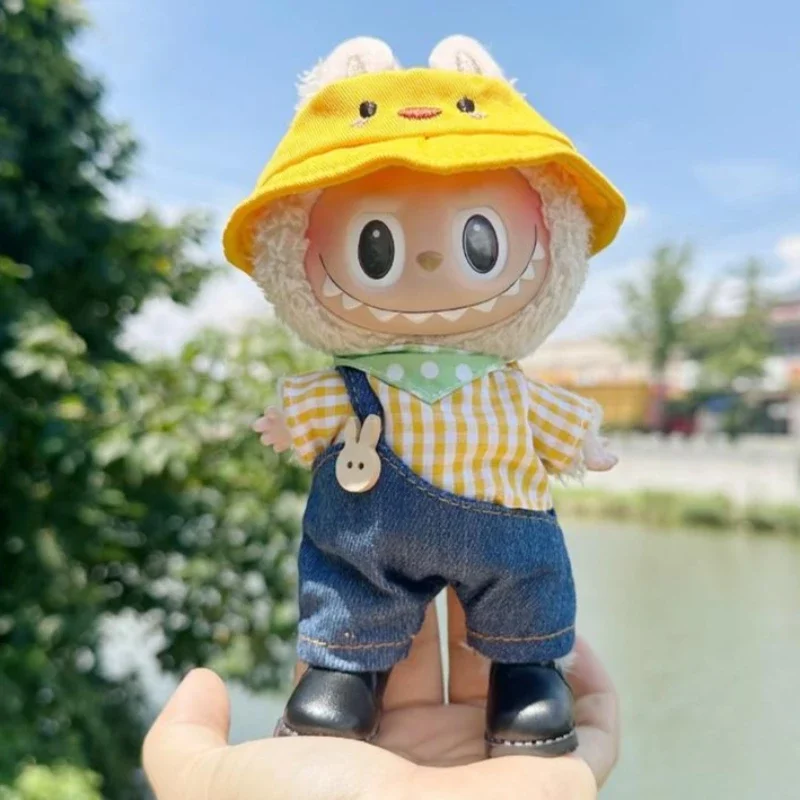 

For 17cm Labubu Doll outfit Clothes Color Match Hoodies Dolls Accessories Cute Decoration for labubu wear