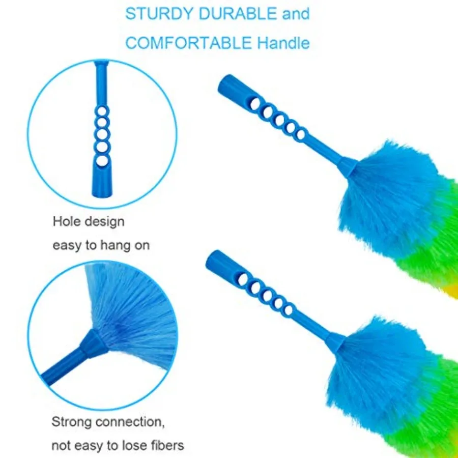 2 Pack Upgrade 19" Static Duster Beandable and Washable - More Fibers Bigger Head Less Loss of Fiber Duster view 4