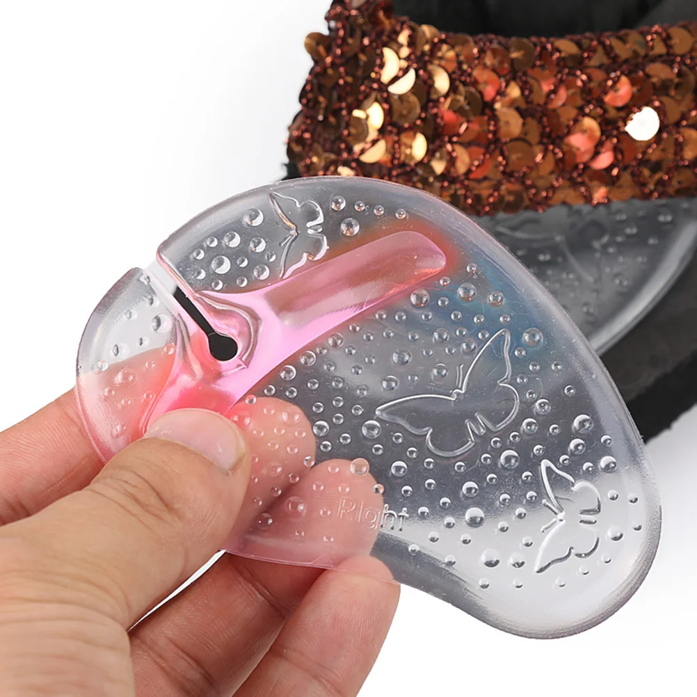 Gel Forefoot Pads Transparent Shock Absorbing Insoles Anti-Fatigue Foot Stickers For High Heels Flip-Flops Slippers