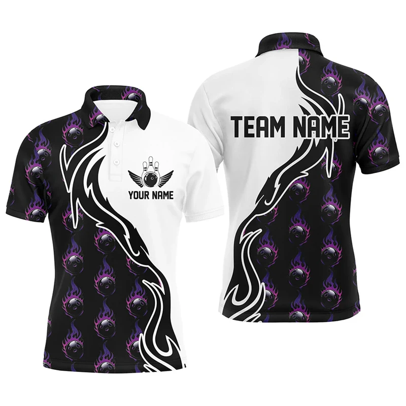 

Trend Bowling Graphic Sports Polo Shirts Summer Fashion 3D Printed Custom Name Mens Polo Shirt Loose Streetwear Quick Dry Tops