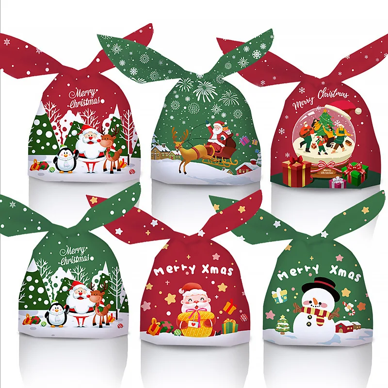 10/50/100PCS Christmas New Rabbit EarsBag Candy Bag Kindergarten Baking SnackBag Activity Sharing Bag Wedding Party GiftBag