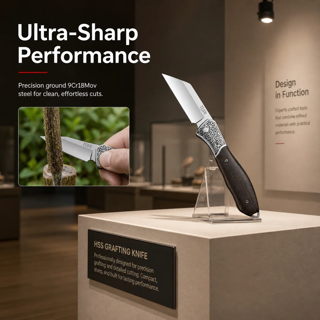 Folding Grafting Knife Gardening Tool Stainless Steel Grafting Knife Hand Tool Outdoor Multi-functional Cutting Trim Supplies