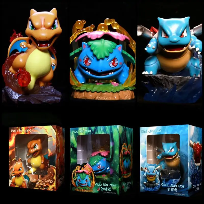 Figura de acción de Pokémon, Charizard, Blastoise, Venusaur, estatua coleccionable de Pvc, decoración de escritorio para coleccionistas de Anime
