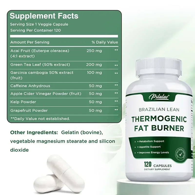 Thermogene vetverbrander - Natuurlijk eetlustonderdrukker, verlicht opgeblazen, vetverbranding, gewichtsbeheer, immuniteitsupplement