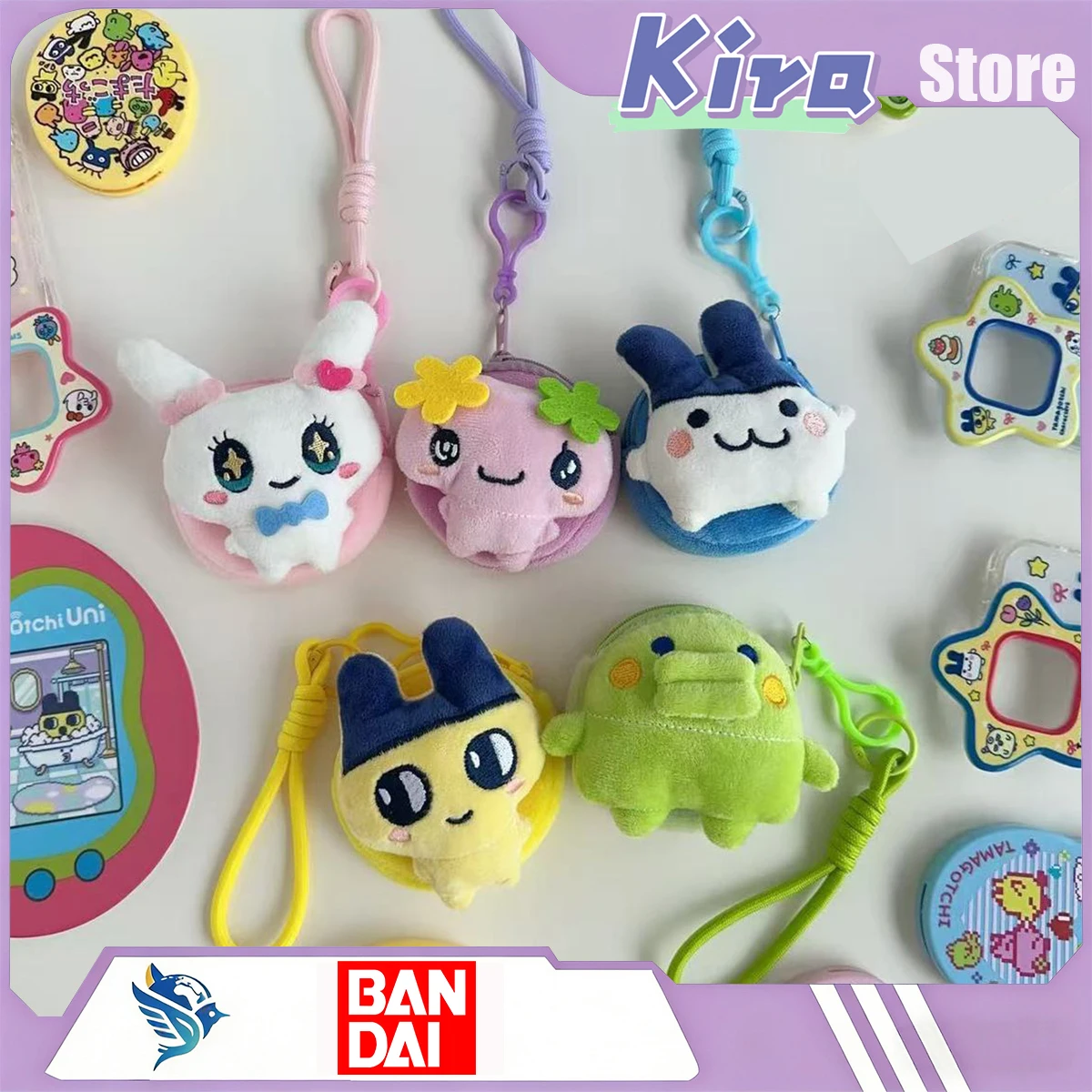 

BANDAI Tamagotchi Change Purse Cell Accessories Keychain Cute Cartoon Souvenirs Mobile Phone Strap Bag Pendant Surprise Gifts