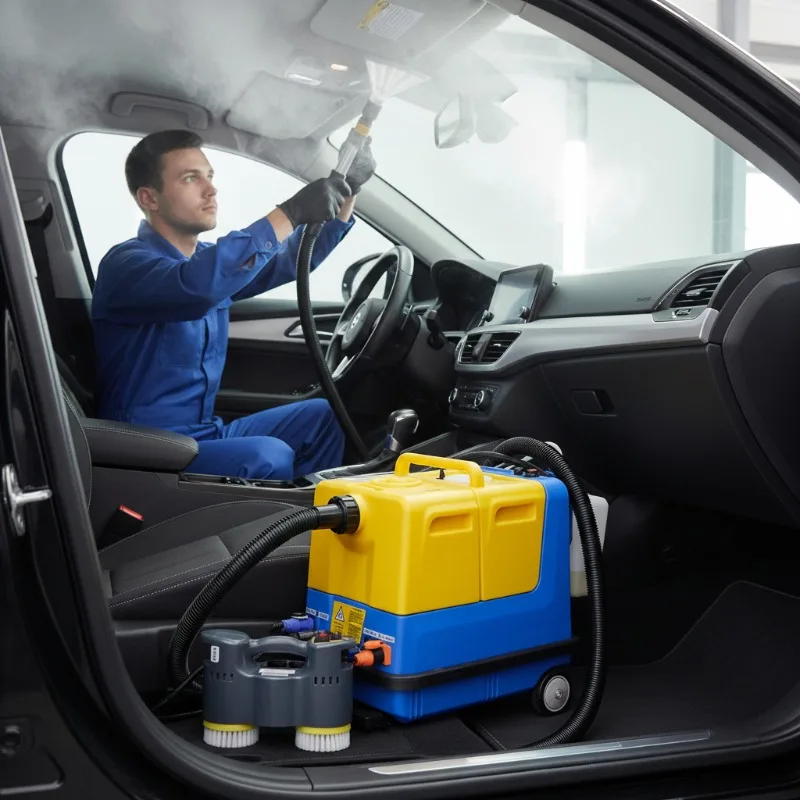 10S Professional Heated Vapor Steam Cleaner Vacuum Machine for Car Upholstery Carpet Sofa Mattress Hot Water Extraction Cleaning