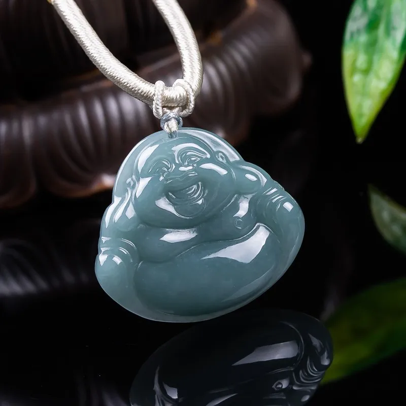 Jade Buddha Pendant with Large Belly, Ice-Type Jadeite - view 4