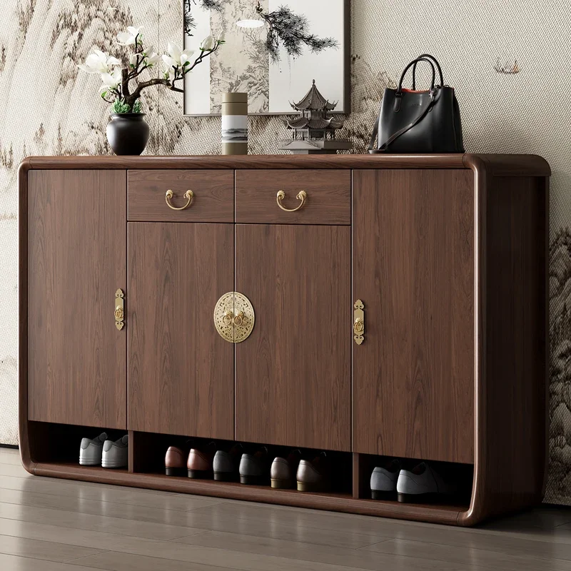 Storage Wooden Shoe Cabinet Organizer Living Room Mobile Shoe Shelf Display College Dorm Essentials Box Muebles Home Furniture