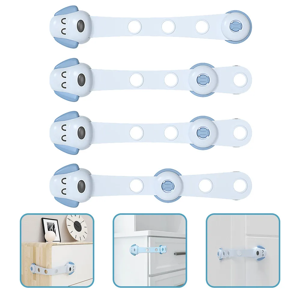 

4Pcs Baby Proofing Cabinet Locks Child Safety Lock Double Switch Design Adhesive Drawer Refrigerator Door Locks for Household