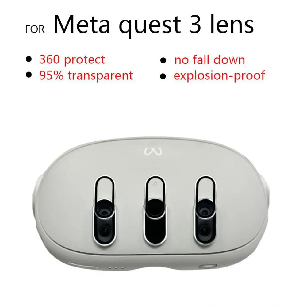 Metal Frame Front Lens Film For Meta Quest 3 Head Unit Host Tempered Film HD Translucent Glass Protective Film