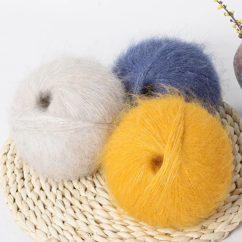 50g Alpaca Mohair Yarn Long Plush Thick Crochet Wool Yarn For Knitting Scarf  Baby Sweater Summer Winter Thread 380m/416yd 5PCS