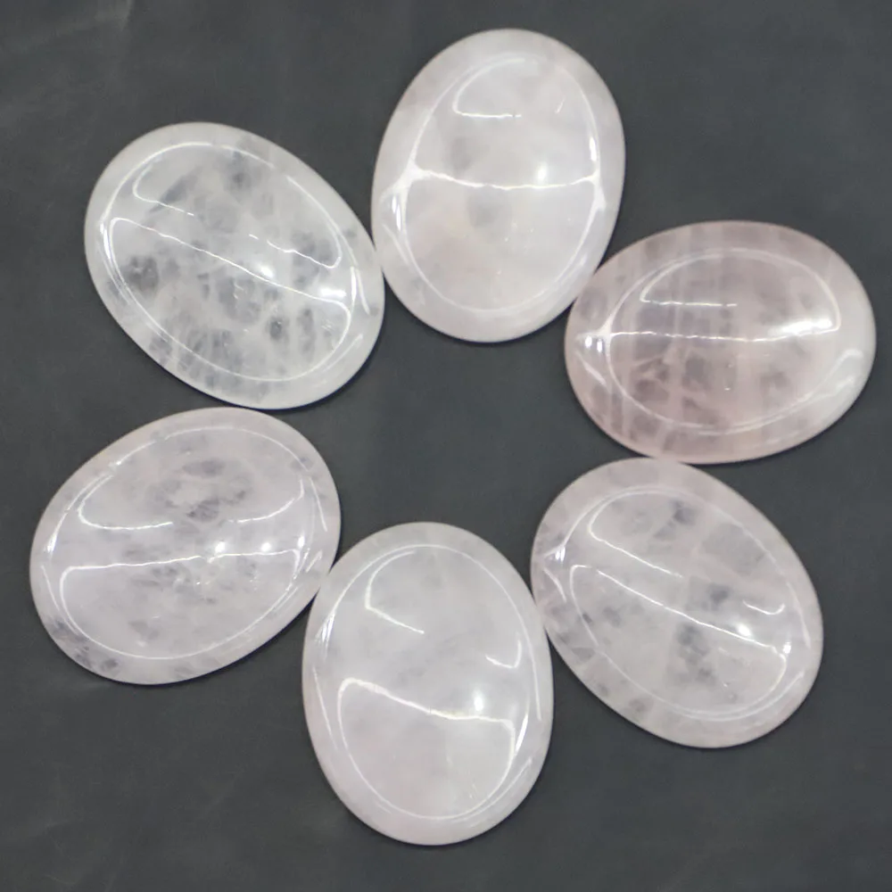 

Natural Oval Rose Quartz Stone Thumb Massagers Palm Energy Worry Therapy Reiki Healing Meditation Spiritual Minerales Decor 4Pcs