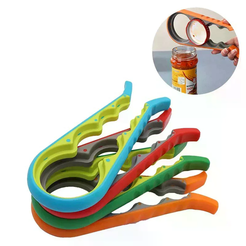1 Bottle Opener, Screw Cap Opener, Multi-functional 4-in-1 Can Opener, Can Clamp, Lid Opener, Jar Opener, Bottle Cap Opener