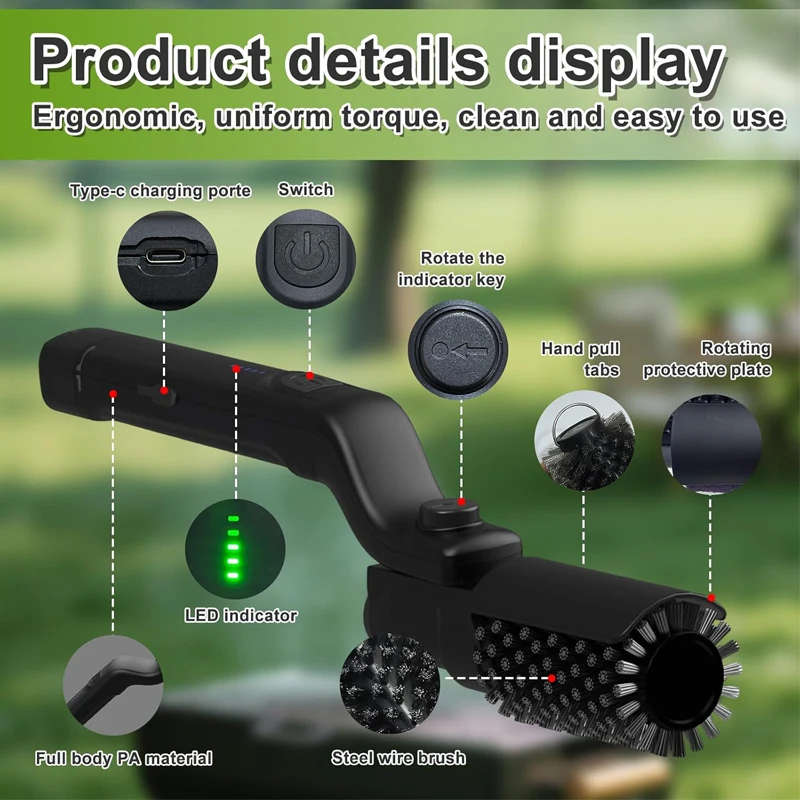 

Electric Brush For Grill Cleaning Brush BBQ Brush Tweezers For Cooking Kitchen Brush Firewood Tongs Grill Brush Airfryer Magnet