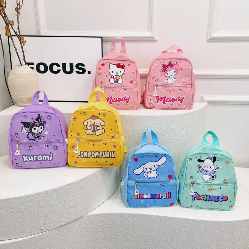 Sanrios Cinnamoroll Kuromi Mymelody Kawaii Anime Nylon Backpacks Cartoon Travel Rucksack Kids Bookbag Student Bag Birthday Gifts