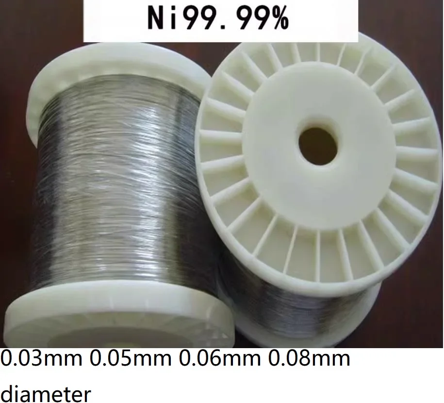 

0.03mm 0.05mm 0.06mm 0.08mm diameter Ni 99.99% pure Soft nickel wire N4 N6 Ni line Experimental thin nickel Filament