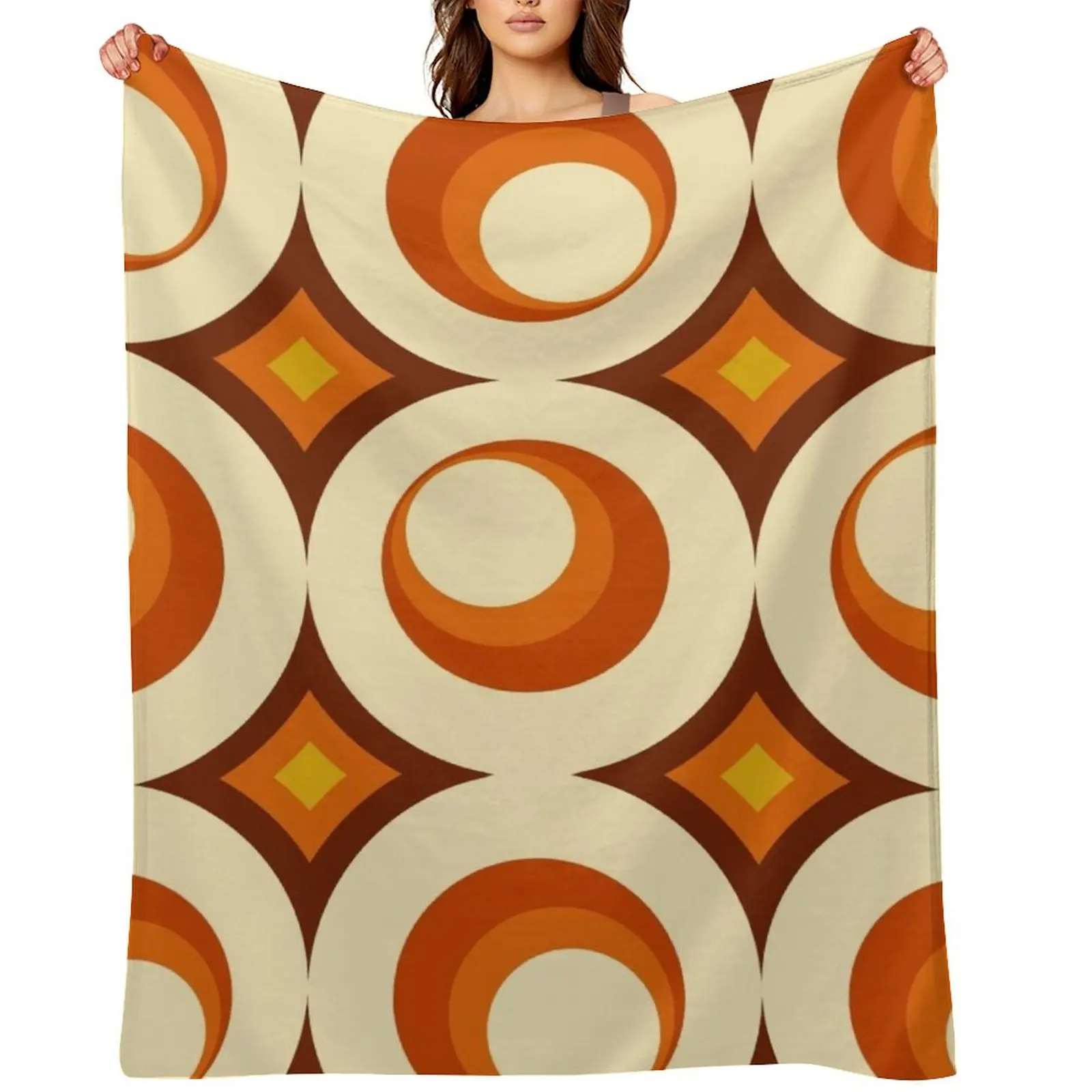 Mid-Century Modern 3 Crescent Throw Blanket christmas gifts Quilt Beautifuls Sofas Blankets