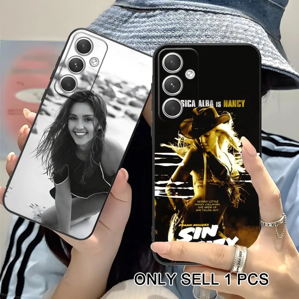 Jessica Alba Phone Case for Samsung Galaxy S26 S25 S24 S23 S22 S21 S20 Note20 Plus FE Ultra Soft TPU Shockproof Cover