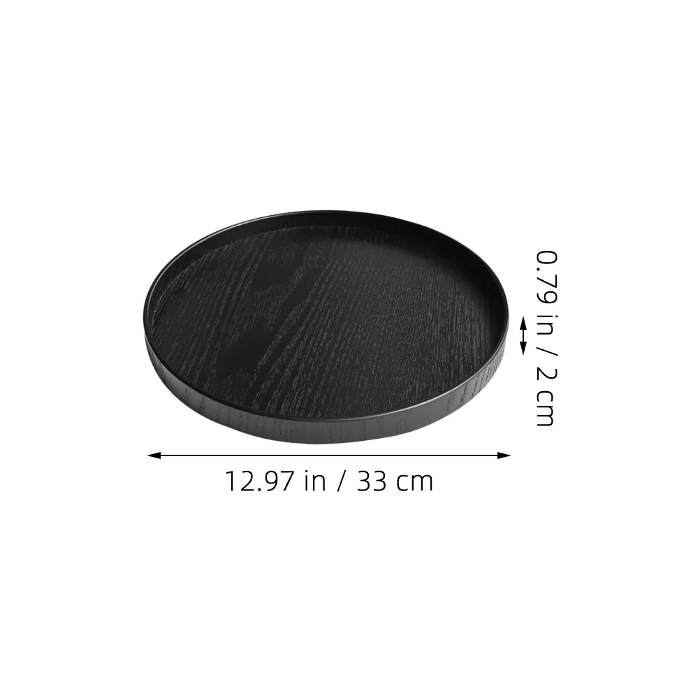 Round Wooden Serving Tray Natural Wood Grain Food Tray for Fruits Snacks Desserts Bread Tea Ceremony Home Decor Restaurant Use