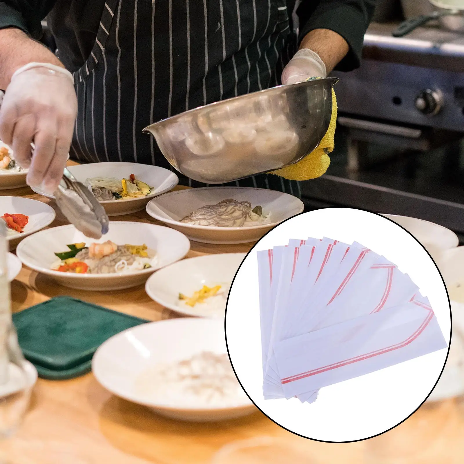 Topi koki sekali pakai 40 potong, untuk dapur restoran perlengkapan katering kelas