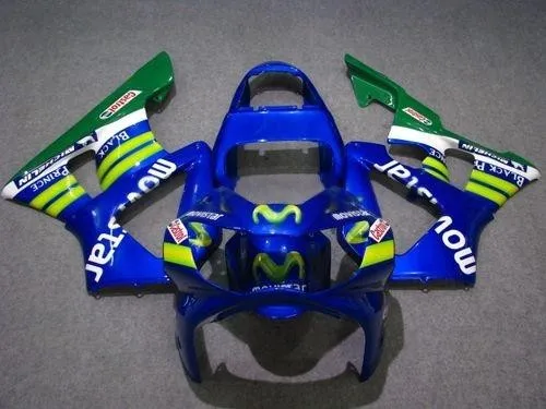 

км мотоцикл ABS пластик впрыск полный комплект обтекателя для CBR900RR 929 год 00 01 2000 2001 CBR900 Movistar синие капоты