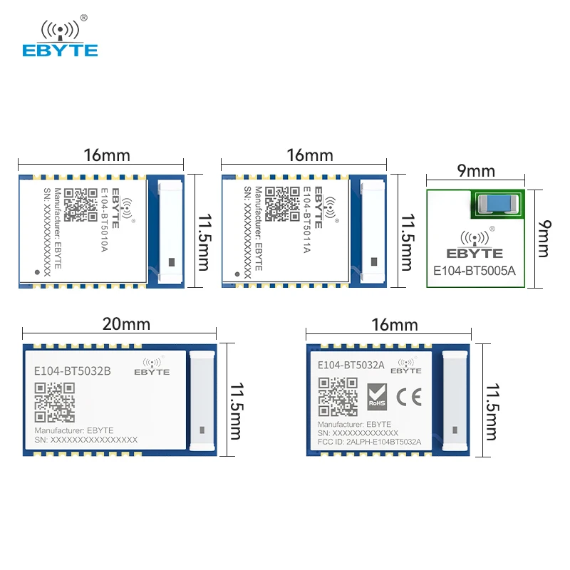BLE Wireless Module UART SMD BYTE E104 Series E104-BT5005A E104-BT5010A BLE5.0 5.1 Ultra-Low Power Consumption