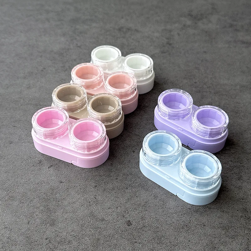 1 قطعة حالات العدسات اللاصقة شفافة ملونة عدسات لاصقة فتاة المحمولة الجمال تلميذ صندوق تخزين صناديق حاويات العناية بالعين