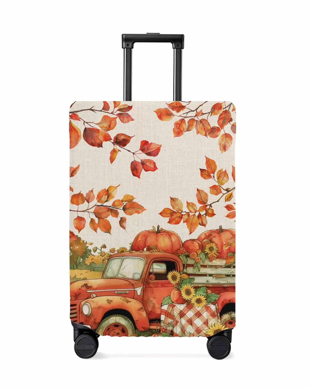 

Autumn Watercolor Pumpkin Stretch Suitcase Protector Baggage Dust Case Cover For 18-32 Inch Travel