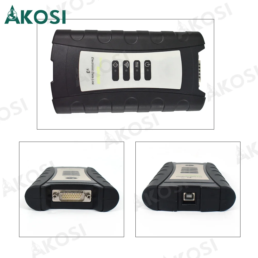 Диагностический инструмент AKOSI EDL V3 Electronic Data Link 5.3 AG CF для сельскохозяйственной, строительной и лесозаготовительной техники, совместимый с JD Service Advisor.