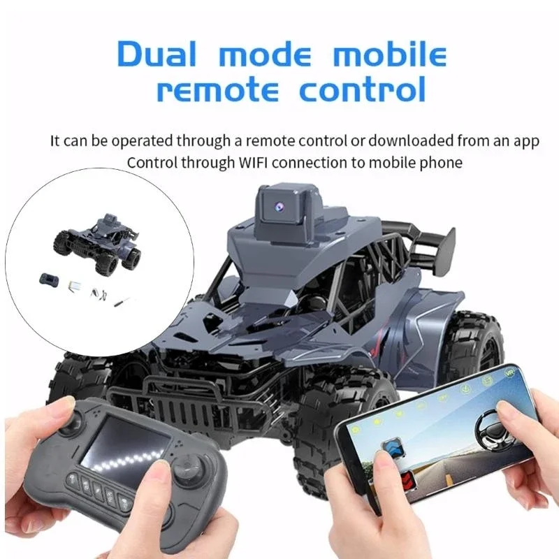 2.4G Remote Control Racing Vehicle Alloy Construction Live Camera 20km/h Speed Memory Card Storage Off Road Driving 15UB