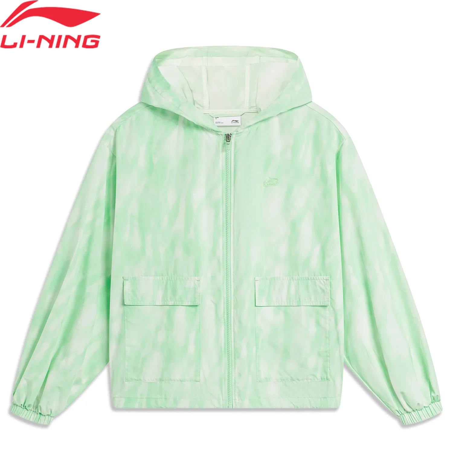 Li-Ning Women Sports Style Hooded Windbreaker Loose Fit Jacket AT._UV-50+ Pockets Comfortable Leisure Coat AFDU374