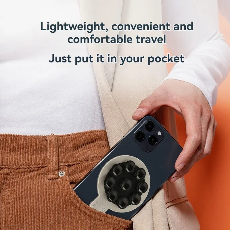 

Bathroom Glass Wallmirror Magsafe Silicone Super Suction Suction Cup Magnetic Phoneholder Stable Adsorption Phonemagnetic Holder