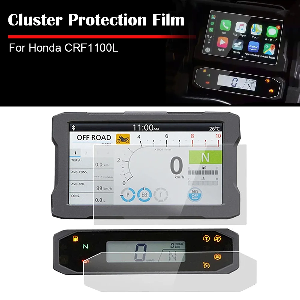 

Motorcycle Cluster Scratch Protection Film Gauge Waterproof Cover HD Static Cling Dashboard Screen Protector for Honda CRF1100L