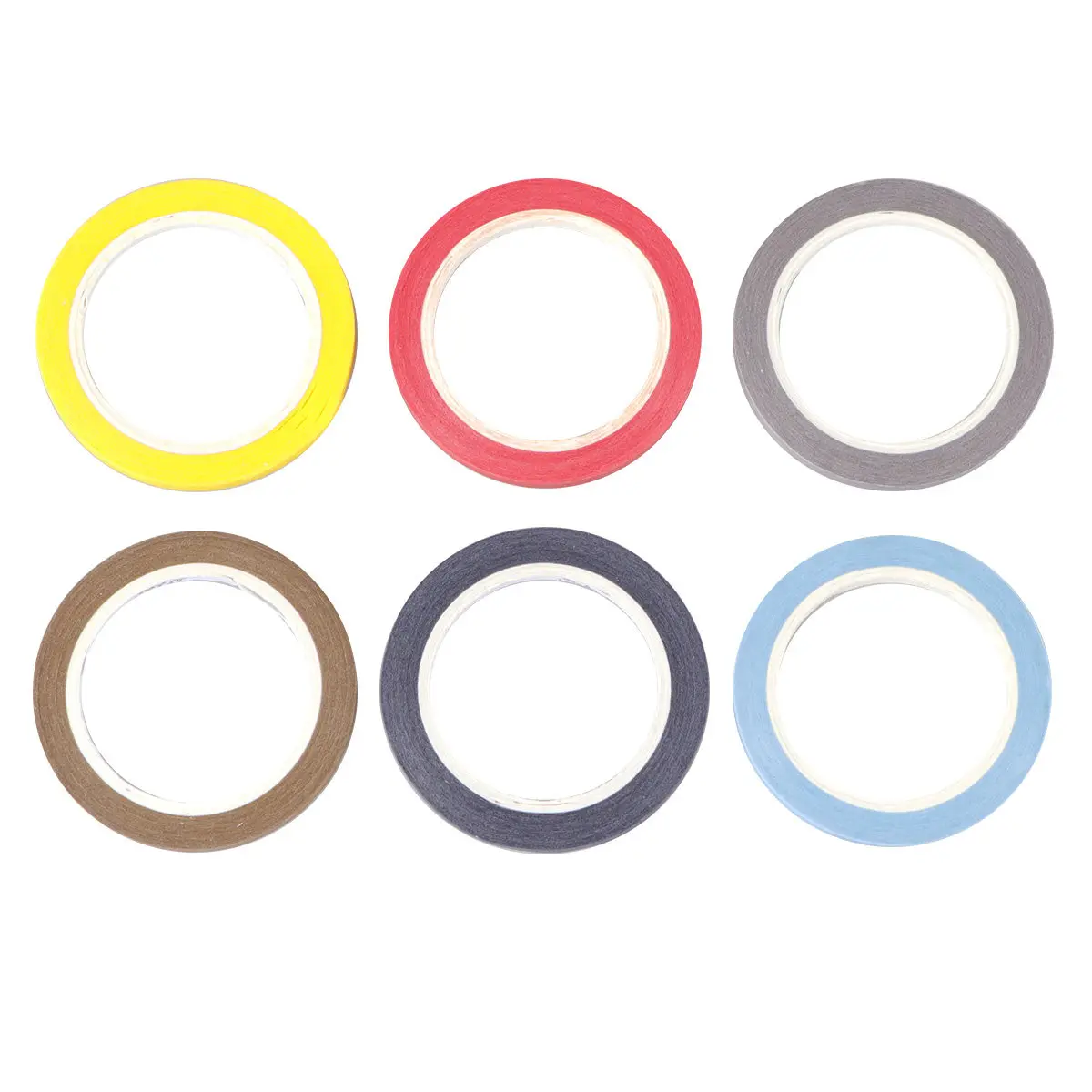 

6 Rolls Comfortable Sweet Lovely Washi Tape Set Pure Color Adhesive Paper Tape for Wall Monitor Frame Book Keyboard Pen