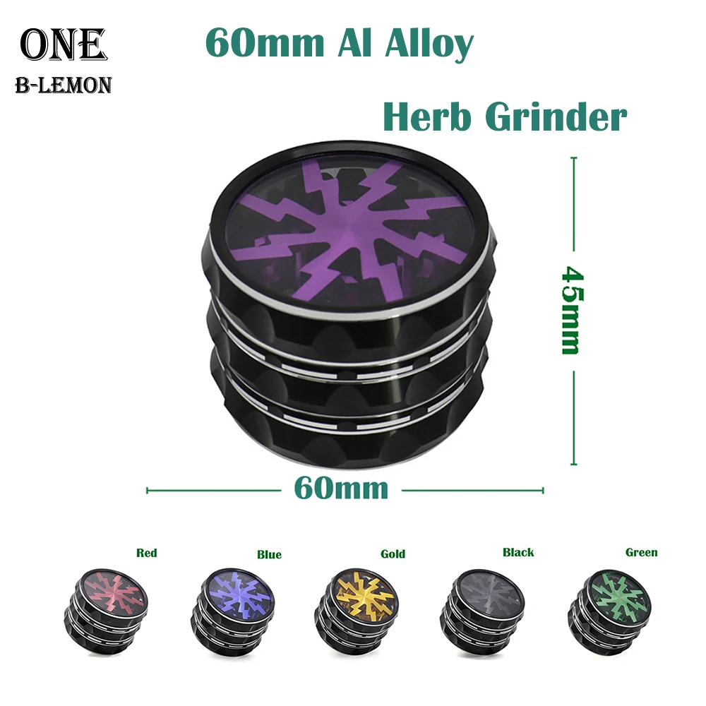 

6Pcs 60mm Al Alloy Herb Grinders 4-layers Spice Mills Durable Herb-medicine Kibbler Smoking Accessories for Smoker Holiday Gifts