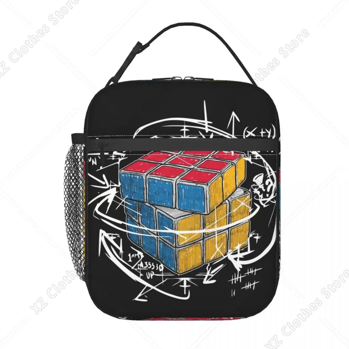 Math Rubik Rubix Rubiks Player Cube Math Lovers Insulated Lunch Bag Women Portable Thermal Cooler Lunch Box Office Picnic Travel
