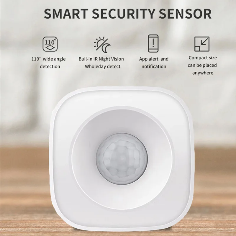 

Датчик движения Tuya WiFi/ZigBee PIR — беспроводной инфракрасный детектор человека для автоматизации умного дома и безопасности