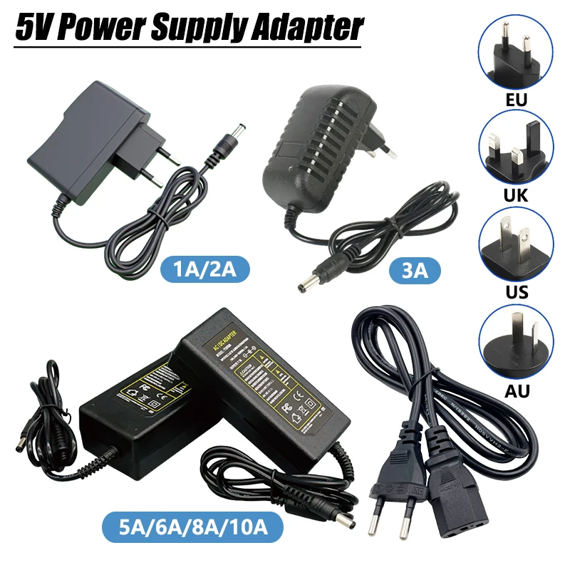 DC 5V Power Supply AC 220V 110V TO DC 5V Power Supply Adapter 1A 2A 3A 5A 6A 8A 10A For Router LED Strip Light