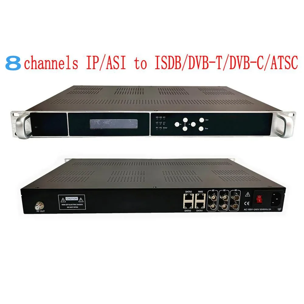 IP ASI To DVB-T DVB-C ATSC ISDB-T 8- Carrier RF Modulator For Broadcast TV Signals