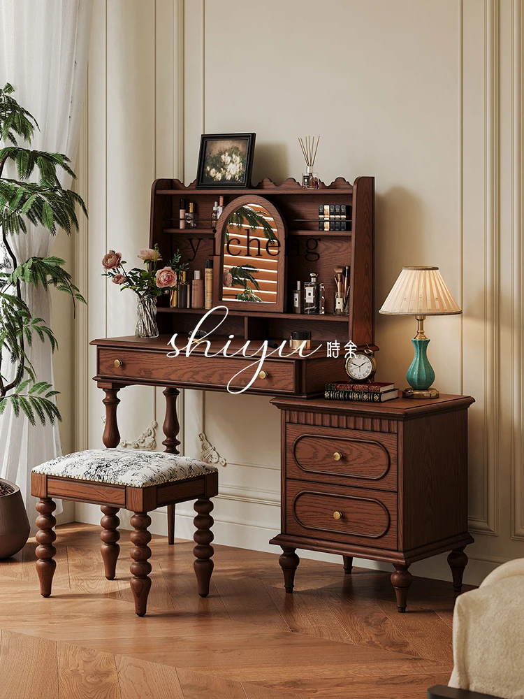 

FY Dressing Table Cabinet Full Solid Wood Bedroom Bedside Dressing Table