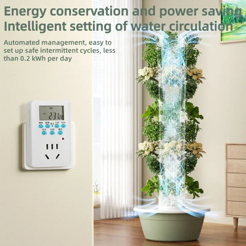 Stackable Vertical Aeroponic Growing Tower, Home Soilless Hydroponic Planting System for Indoor Leafy Vegetables
