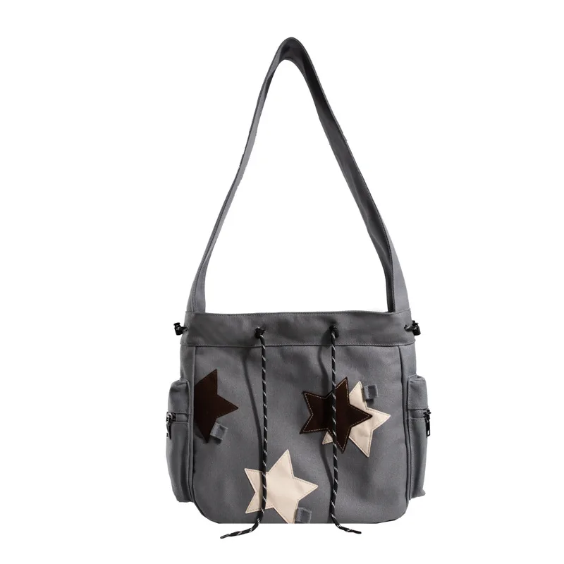 Borsa a tracolla semplice Streetwear ad alta capacità Vintage Star Y2k borse a tracolla Grunge estetiche tutte le borse da donna abbinate