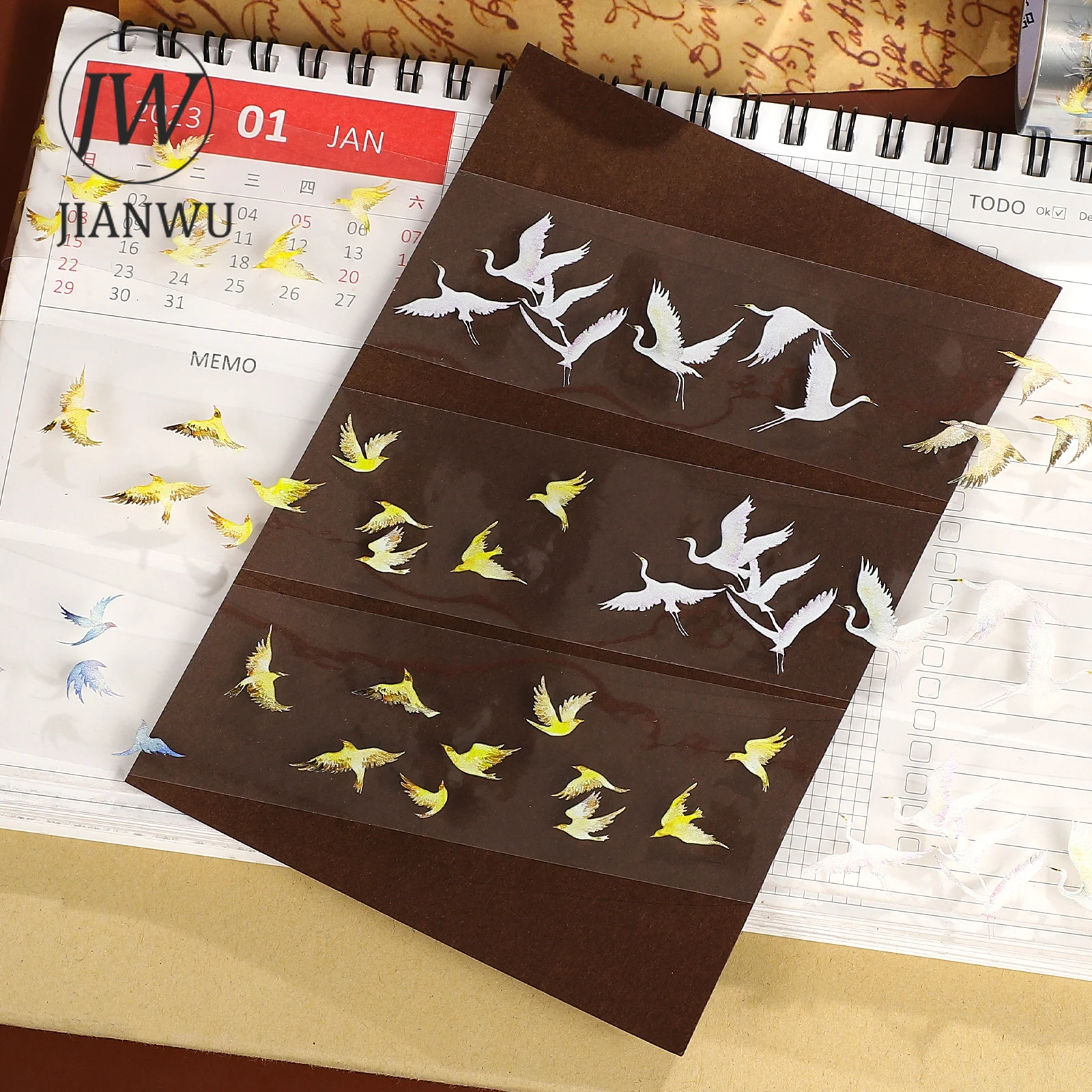 

JIANWU 35 мм * 5 м винтажная красочная птица возврат пейзажный материал коллаж скрапбук ПЭТ лента креативный DIY журнал канцелярские принадлежности