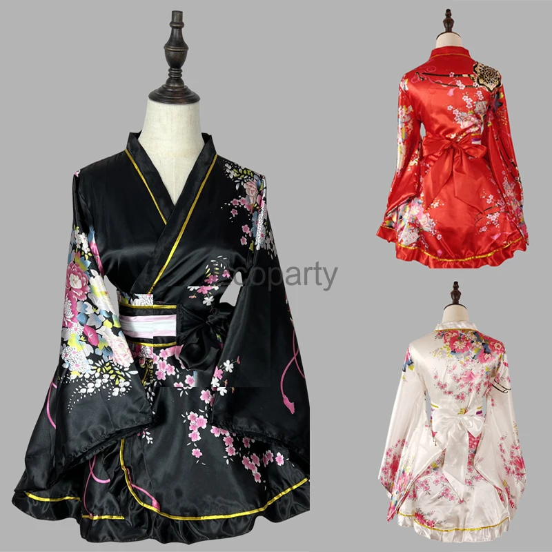 Vestido de quimono japonês tradicional para mulheres, Sakura Yukata, Haori, Kawaii, Girls Anime Cosplay, Stage Show Costumes