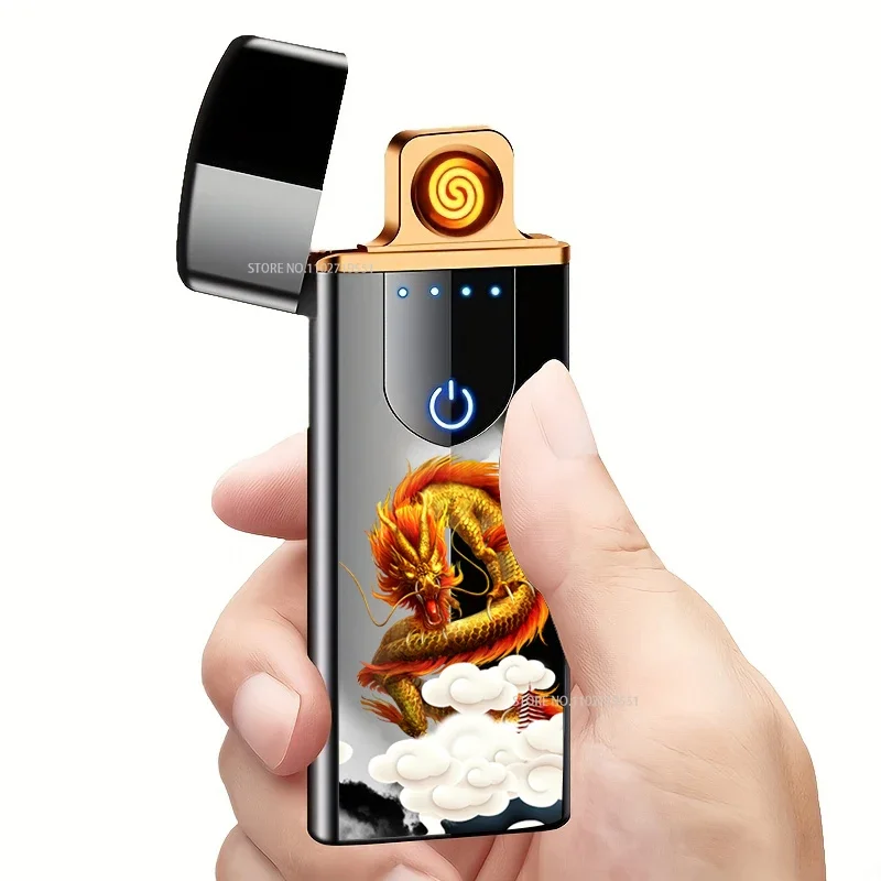 

Перезаряжаемая ветрозащитная беспламенная USB-зажигалка из ABS-пластика - портативная сенсорная зажигалка для сигарет, подарок на день рождения, подарок на Рождество